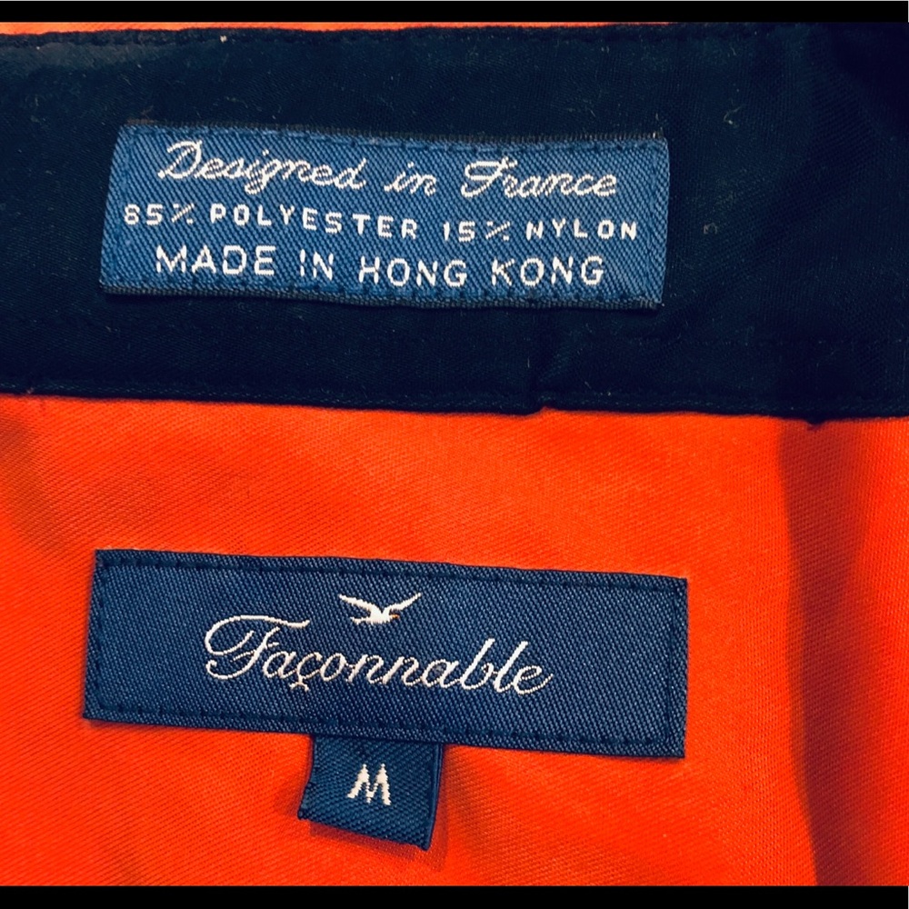 Faconnable Button Down Shirt Zip Pockets Top Rust… - image 6